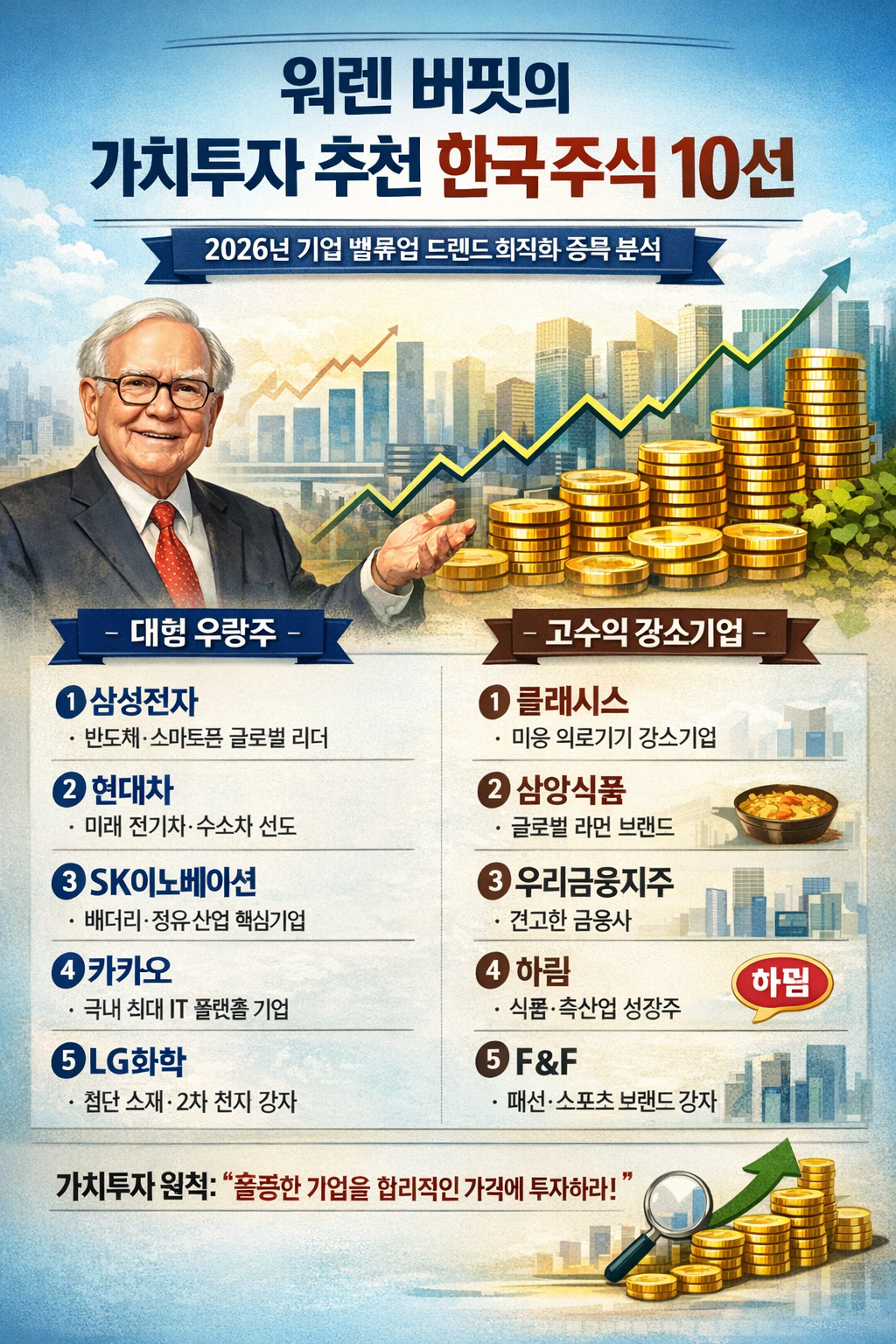 워렌 버핏의 가치투자 추천 주식