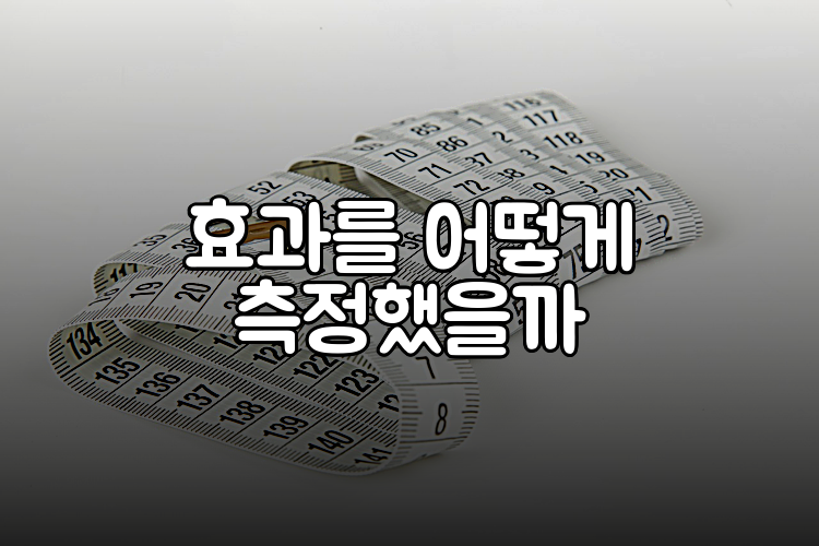 효과를 어떻게 측정했을까