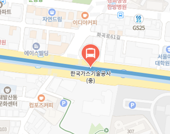 한국가스기술공사에서 인천공항 리무진 공항버스(6018번) 지도 위치