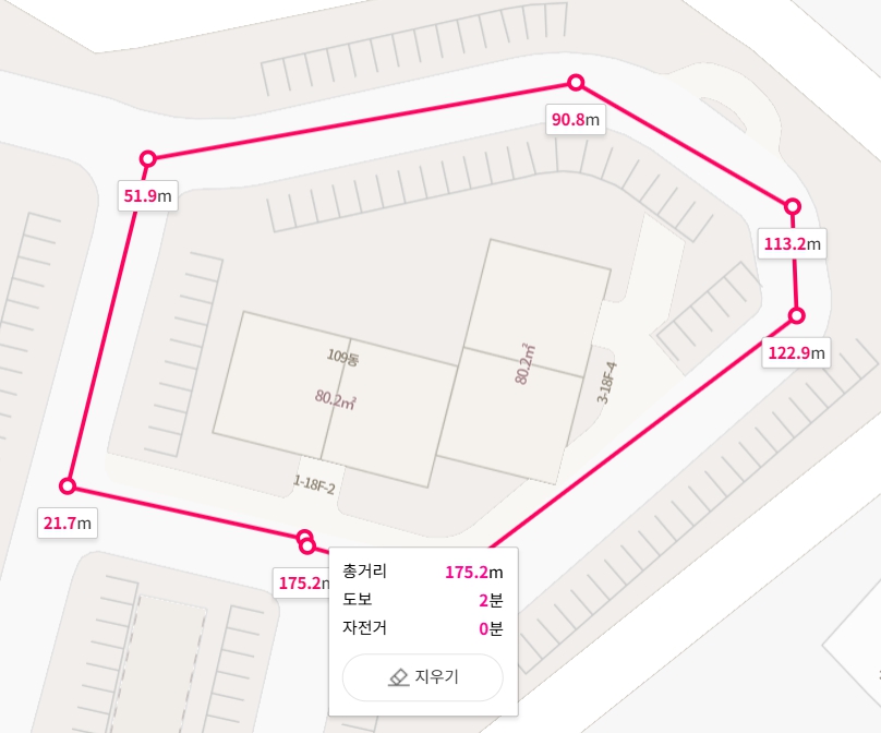 아기 걷기 연습 아파트 야외 훈련 코스 200m 거리 측정