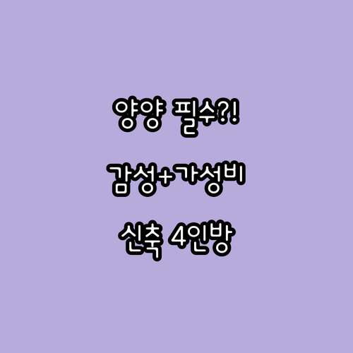 실제 투숙객 평점 우수한 양양 감성 ..