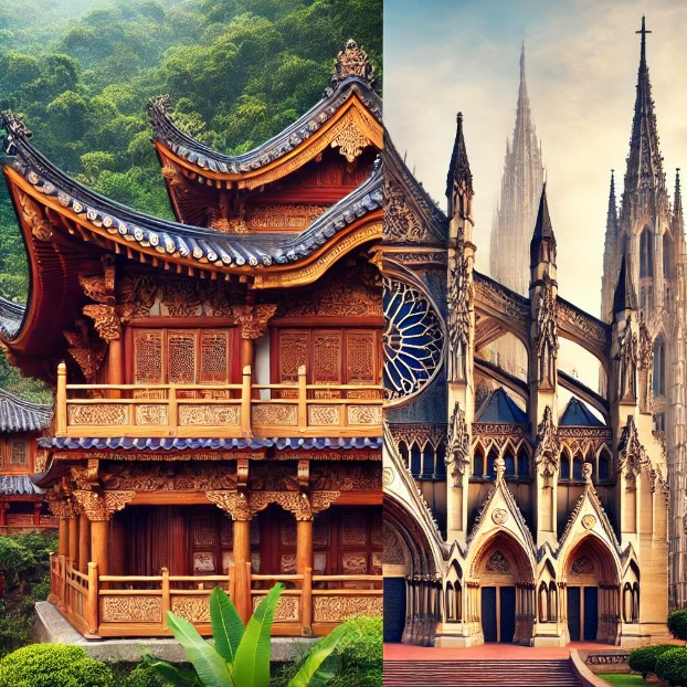 서양vs동양 건축 비교 사진