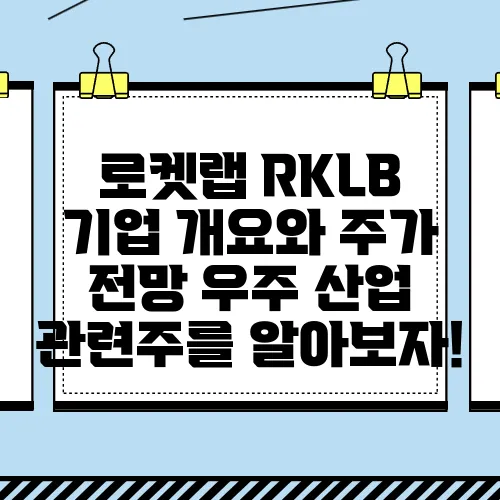 로켓랩 RKLB 기업 개요와 주가 전망 우주 산업 관련주를 알아보자!