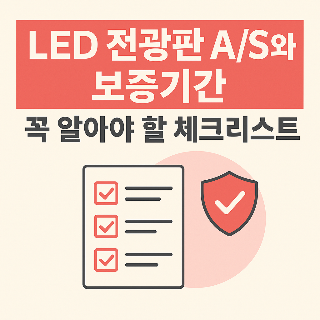 LED 전광판 A/S와 보증기간, 꼭 알아야 할 체크리스트