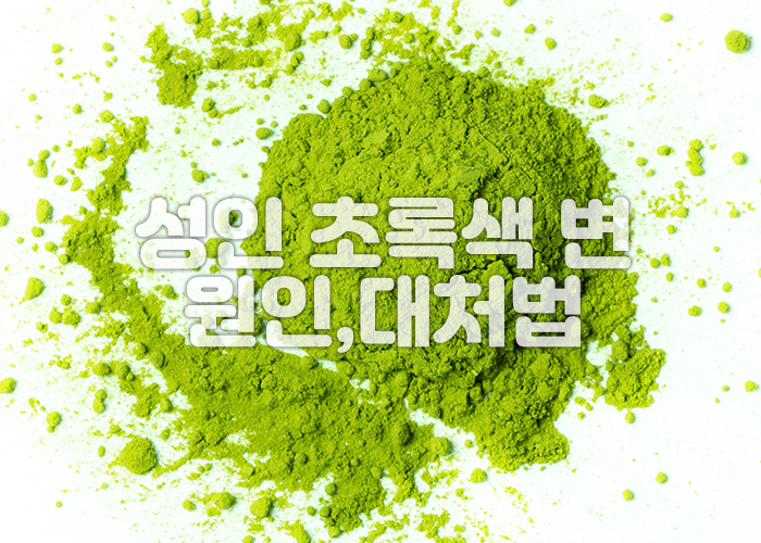초록색 변을 연상시키는 초록색 분말 이미지