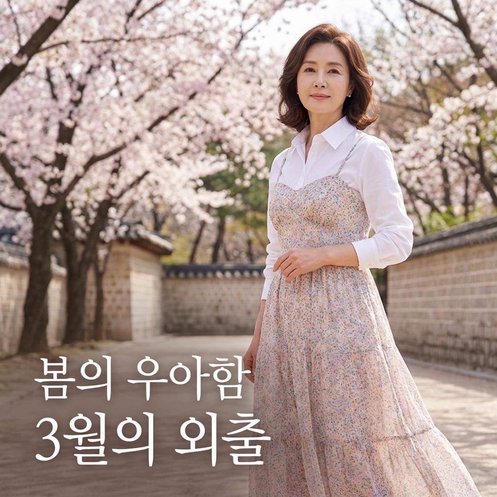 3월 벚꽃 나들이 원피스 룩