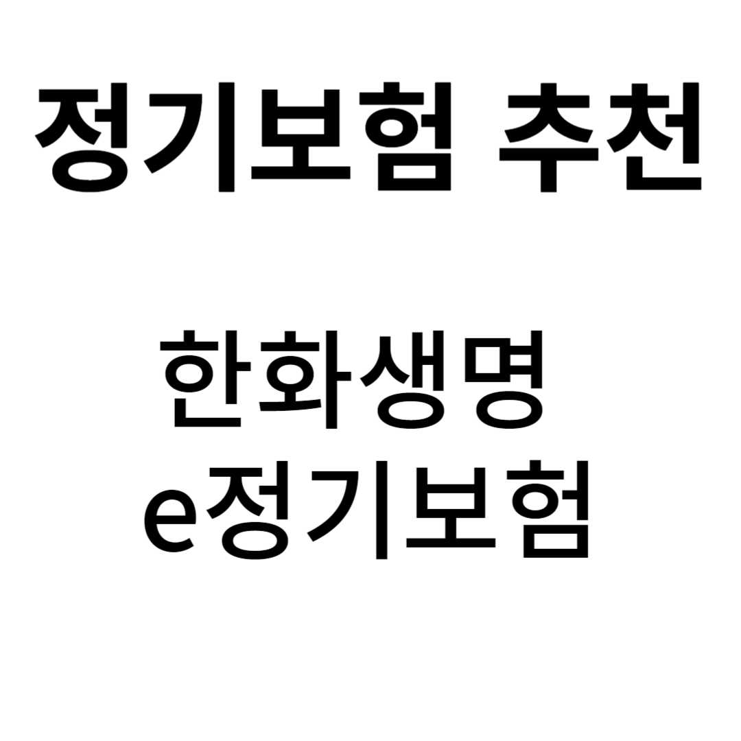 정기보험 추천 한화생명 e정기보험