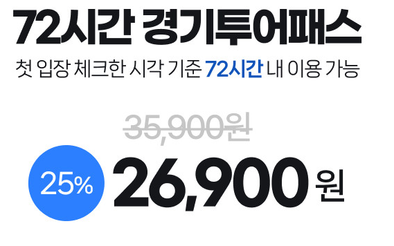 경기투어패스 72시간 할인권