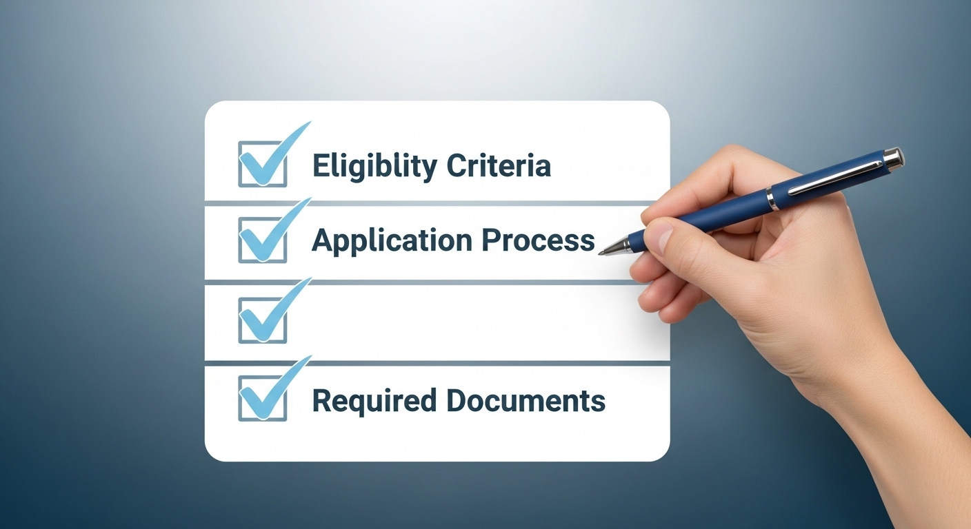 실업급여 수급 자격, 신청 절차, 필요 서류 등 체크리스트를 확인하는 손과 펜. 실업급여 준비 과정을 상징합니다.