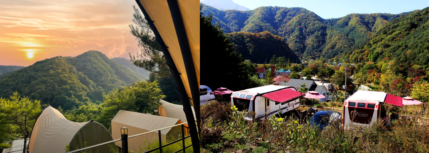 가을여행 글램핑장 추천중 하나인 가평명지산카라반글램핑