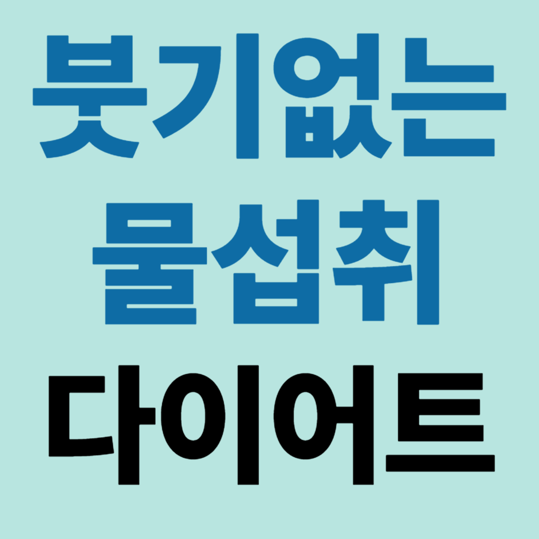 붓기 없는 물 섭취 비법 공개 다이어트