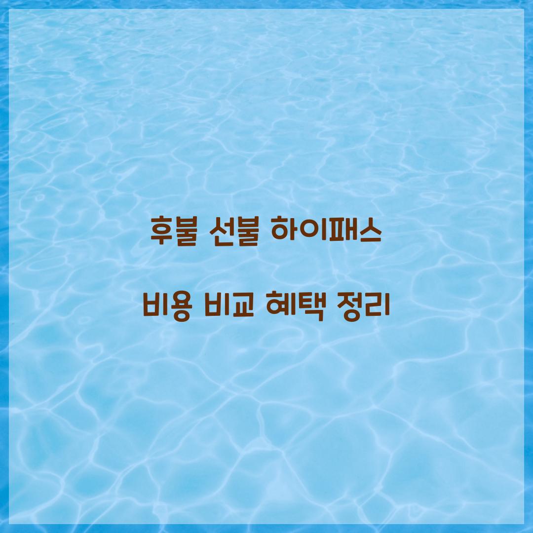 후불 선불 하이패스