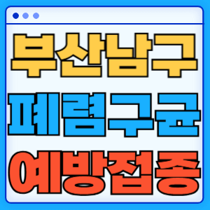 부산 남구 폐렴구균 백신 무료 예방접종 비용지원 가격 신청방법 대상자 간격 13가 15가 20가 23가