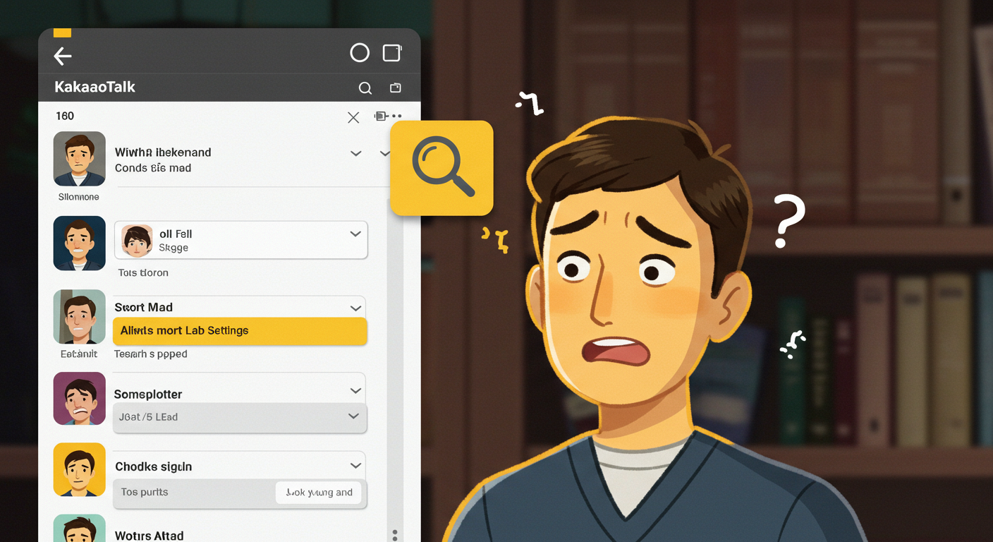 실험실 메뉴를 찾지 못해 당황하는 모습