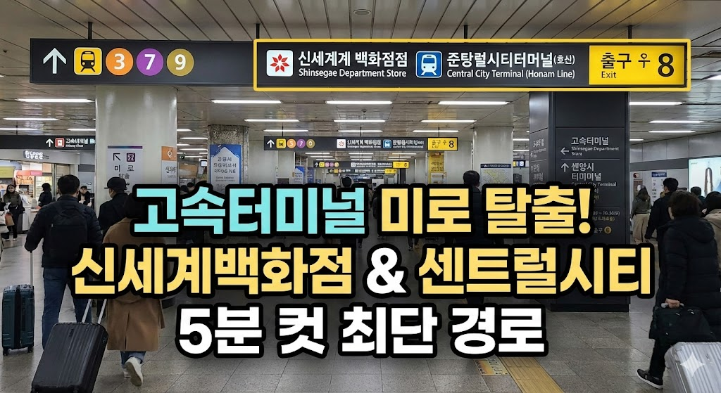 신세계백화점 연결 통로 및 고속터미널역 이동 동선