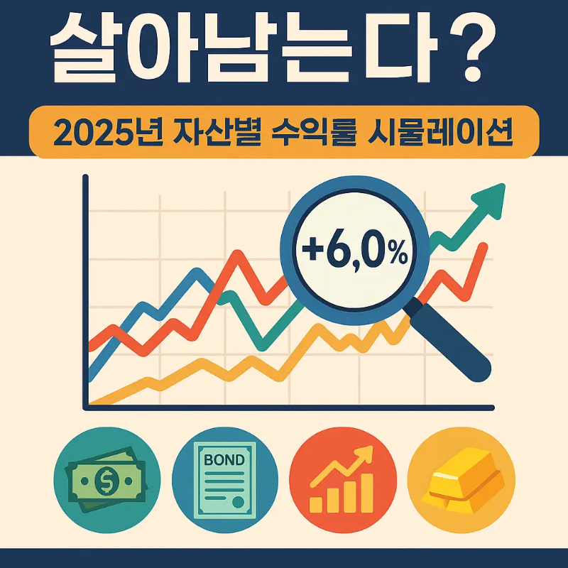 2025년 자산별 수익률 시뮬레이션 그래프