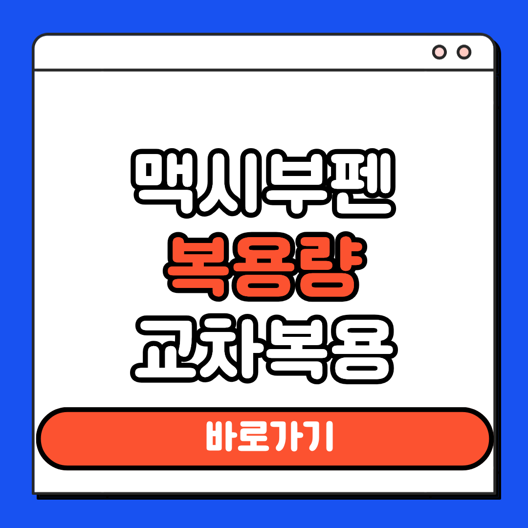 맥시부펜 복용량 교차복용