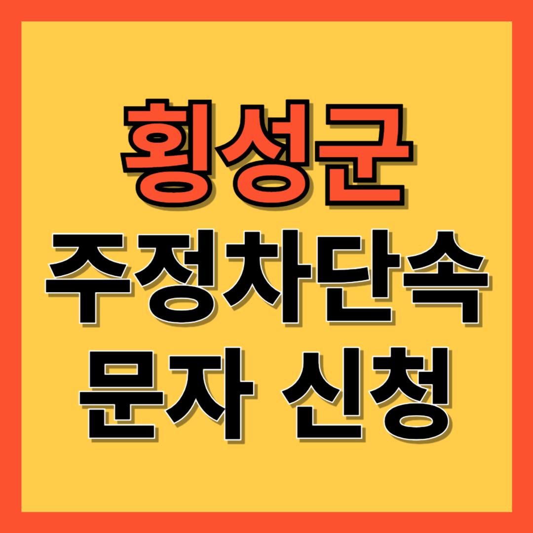 횡성군 주정차 단속 알림 서비스 신청 방법 ❘ 주차단속 문자알림서비스
