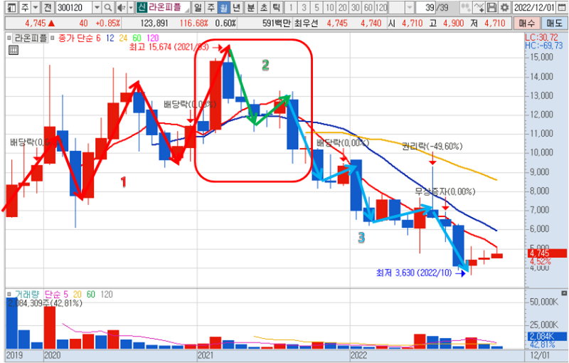 라온피플 월봉 차트