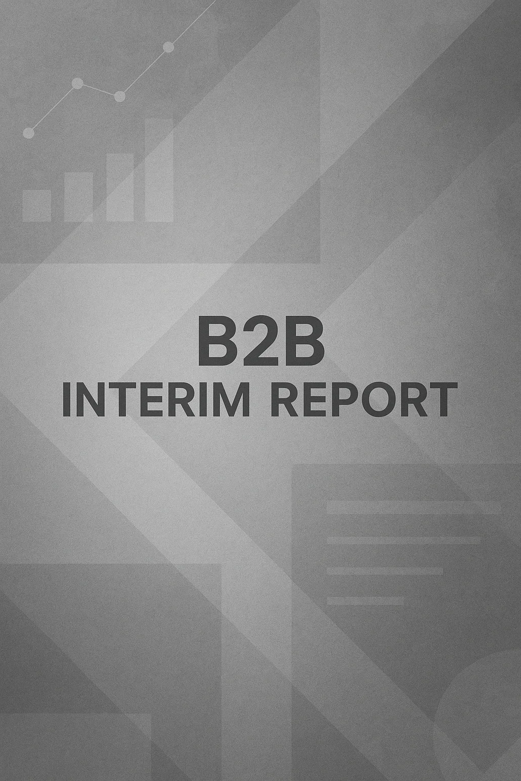 회색톤의 세련된 B2B 중간결산 보고서 배경