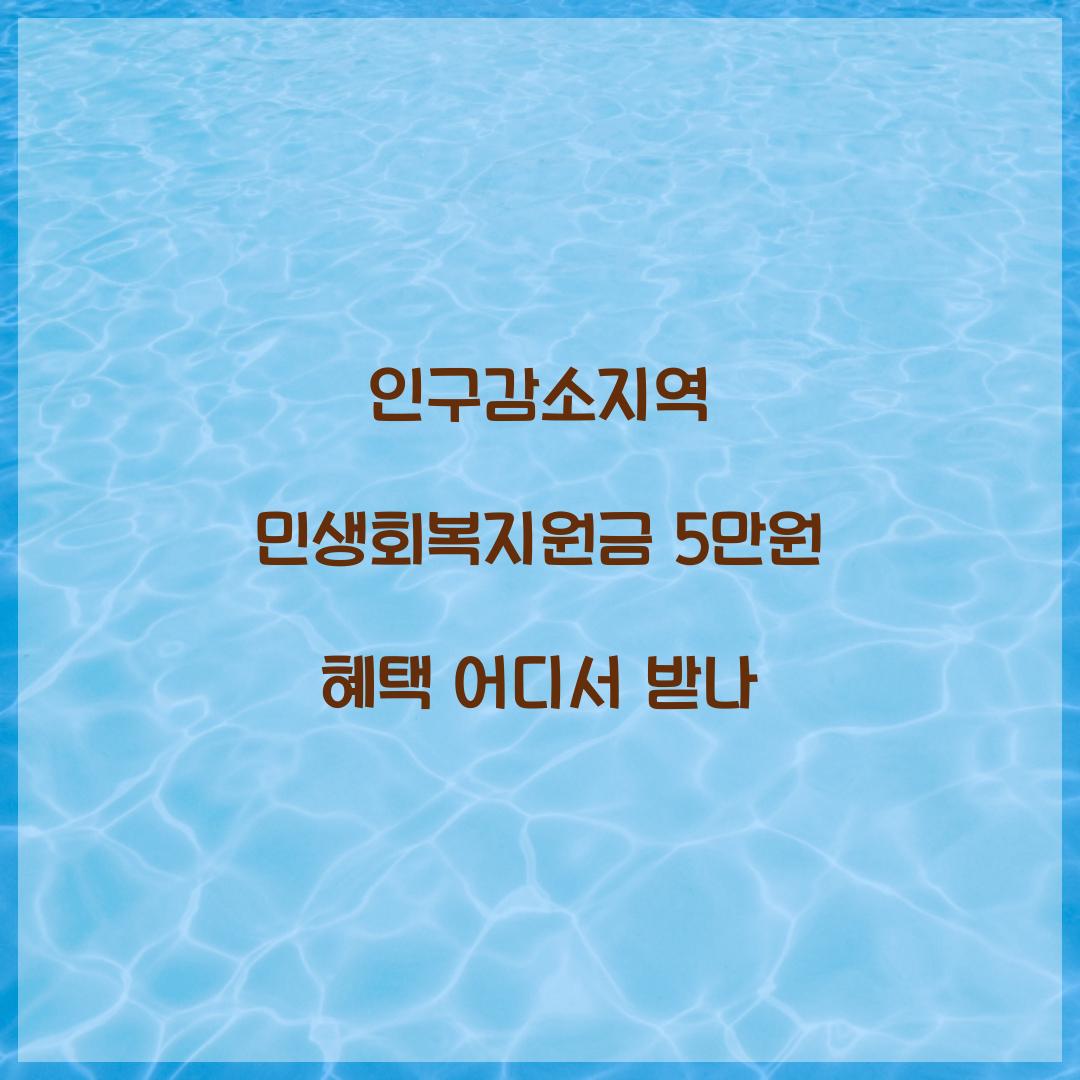 인구감소지역 민생회복지원금