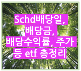 schd 배당일, 배당금, 배당수익률, 주가 등 etf 정보 포스팅 제목