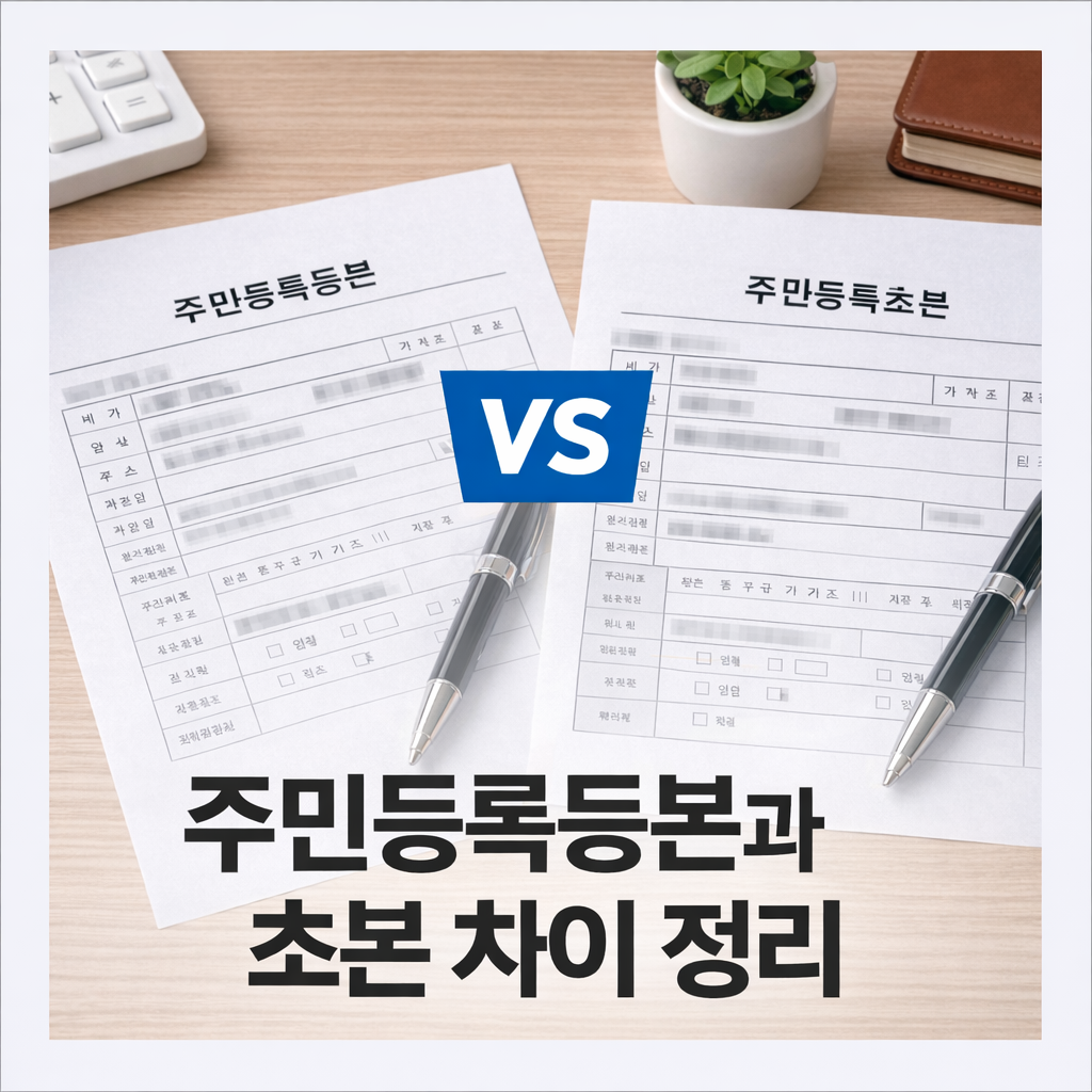 주민등록등본과 초본 차이 정리