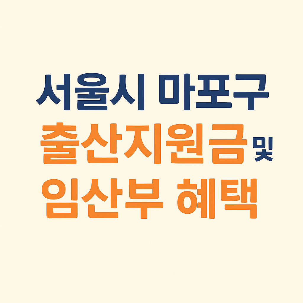 서울시 마포구 출산지원금 및 임산부 혜택