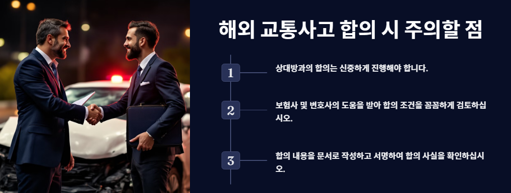 해외 교통사고 합의 시 주의할 점
