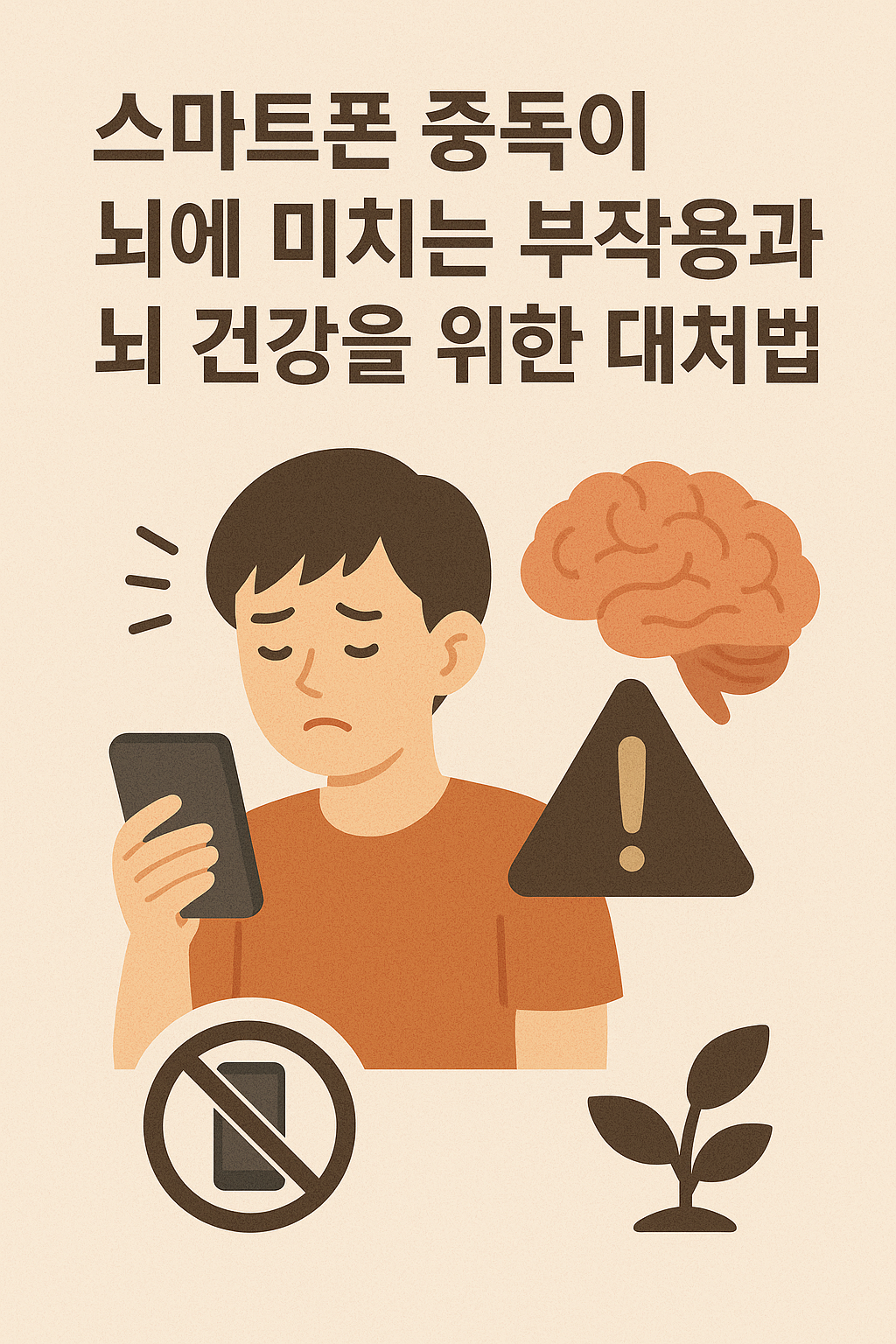 스마트폰 중독이 뇌에 미치는 부작용과 관련한 이미지
