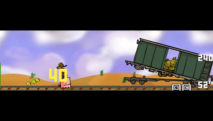 기차에서-떨어진-돈-주머니를-약탈하여-40점을-획득하는-장면