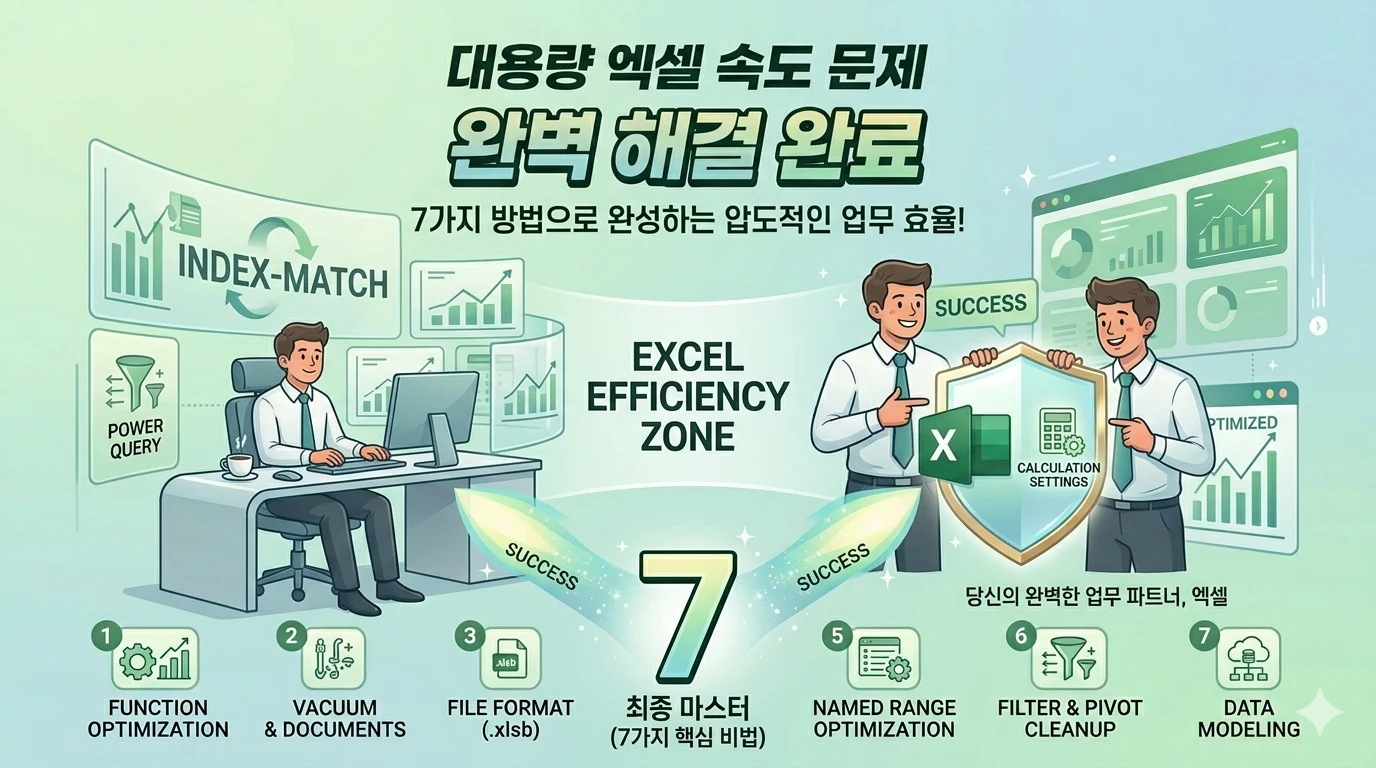 대용량 엑셀 파일 속도 문제 완벽 해결 완료 7가지