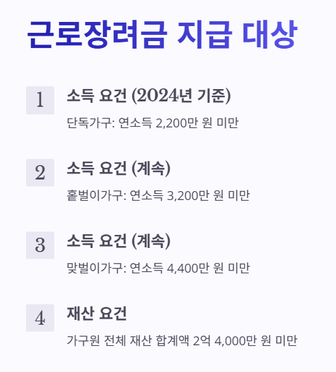 근로장려금 지급대상