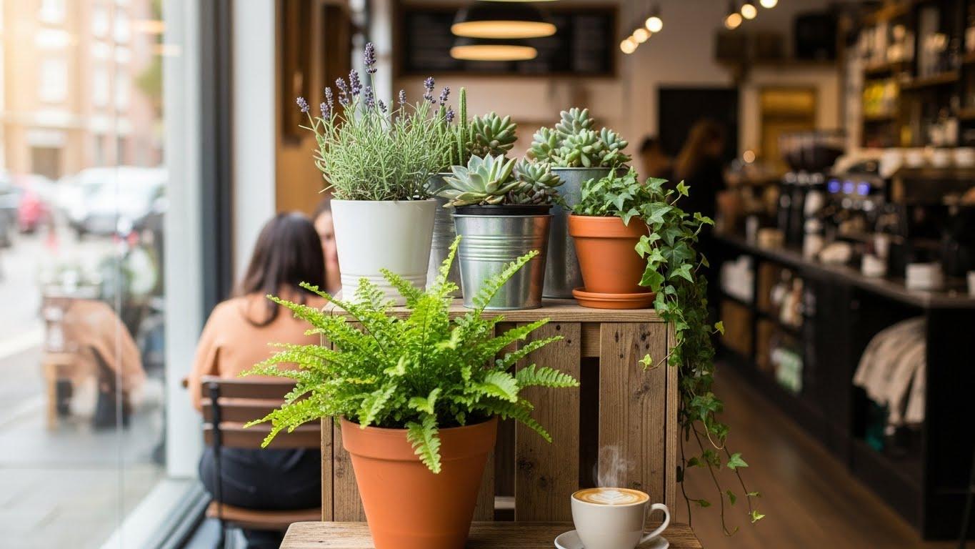 카페 인테리어 화분