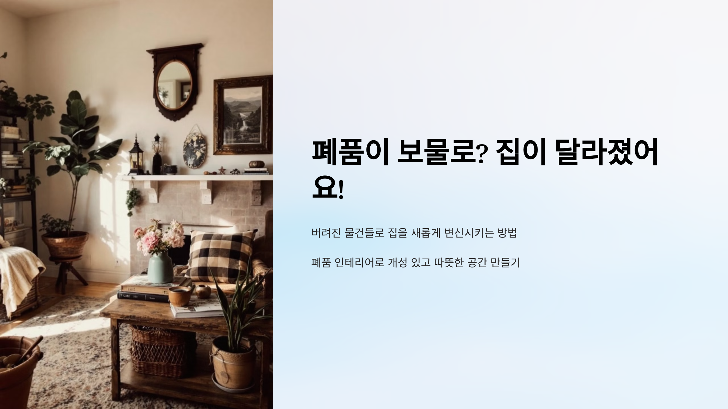 폐품이 보물로? 집이 달라졌어요!