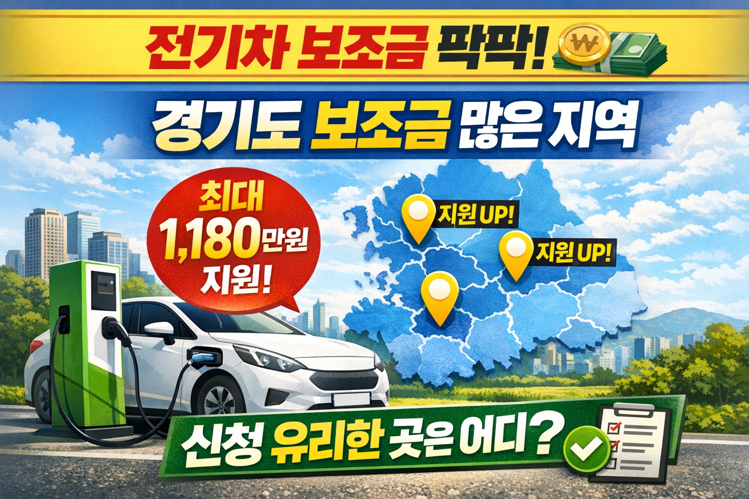 전기차 보조금 많은 경기도 지역은 어디 신청 유리한 지역 알아보기