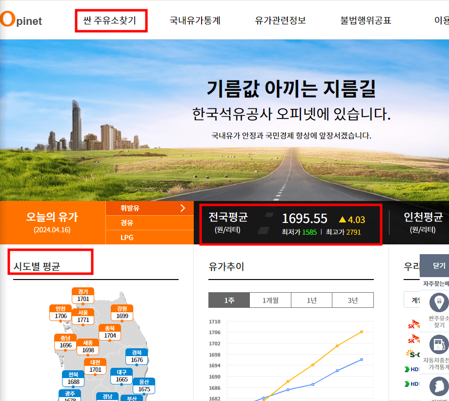 주유소 저렴한 곳