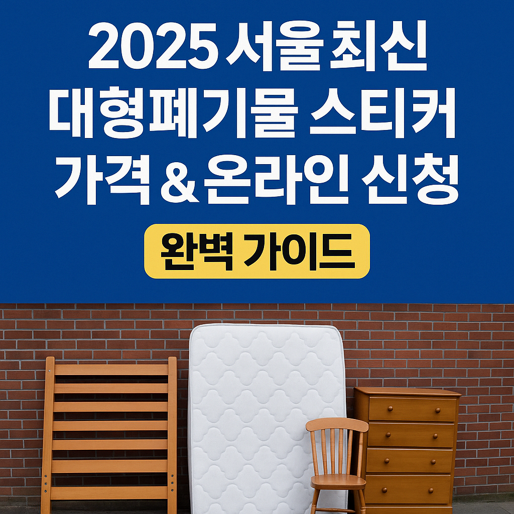 2025 서울 최신 대형폐기물 스티커 가격 &amp; 온라인 신청 완벽 가이드