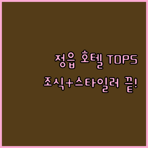 정읍 여행 숙소 순위 조식 서비스와 ..