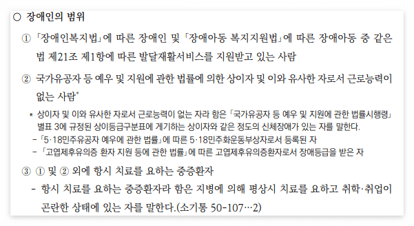 장애인의 범위