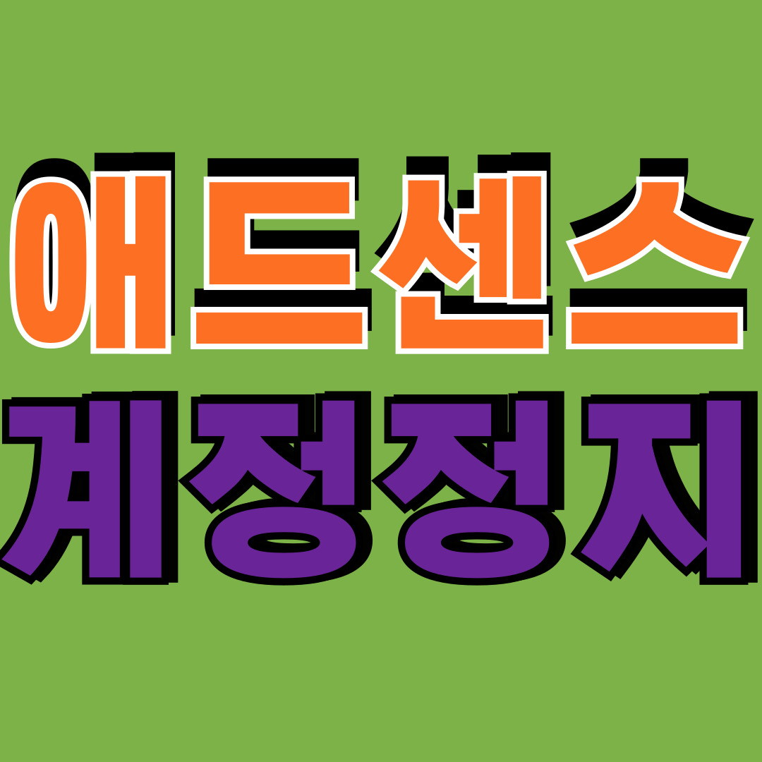 애드센스계정정지