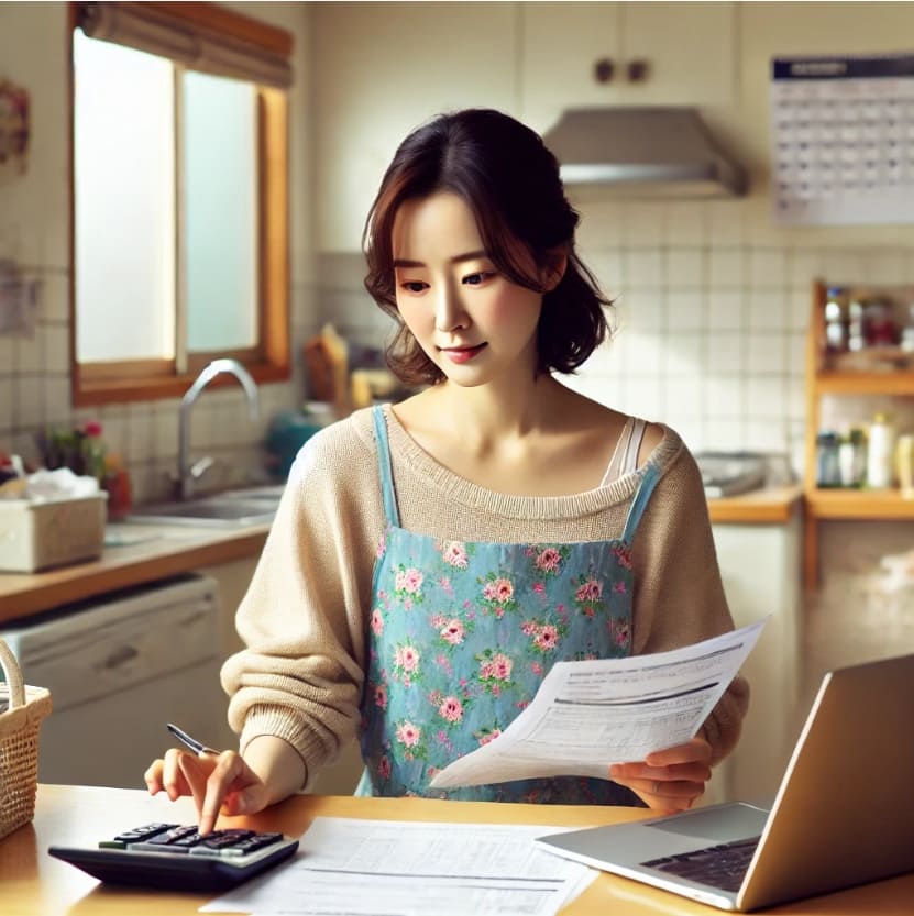 알뜰한-주부가-세금-환급-신청하는-모습