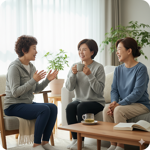 50대 여성, 폐경기, 갱년기. 여성건강