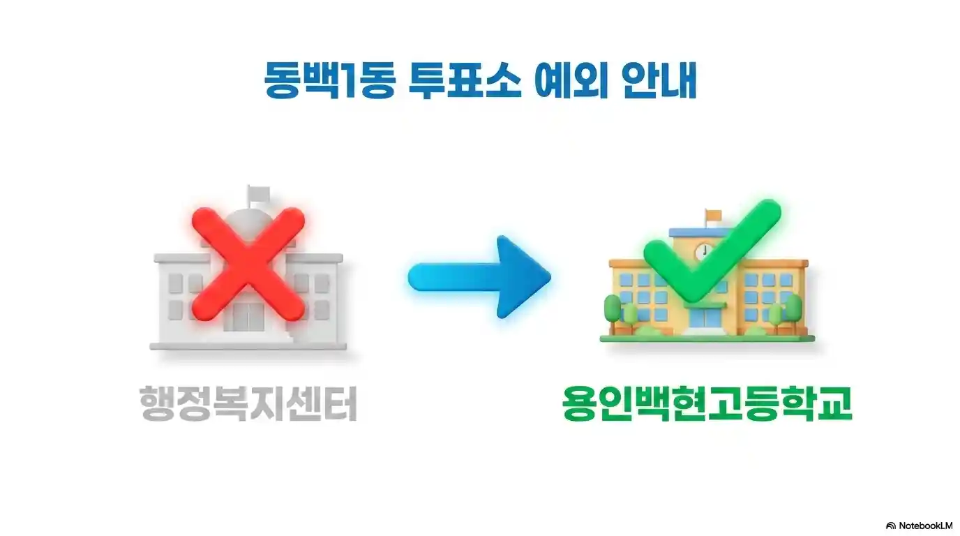 용인시 기흥구 동백1동의 사전투표소는 용인 백현고등학교에 위치