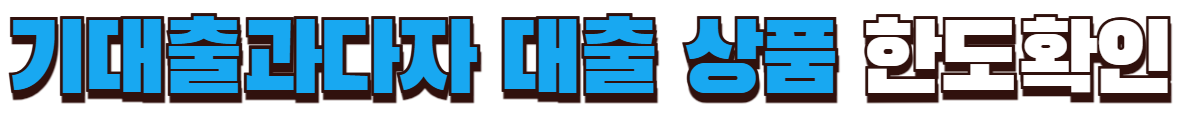기대출과다자 대출 상품 한도 확인