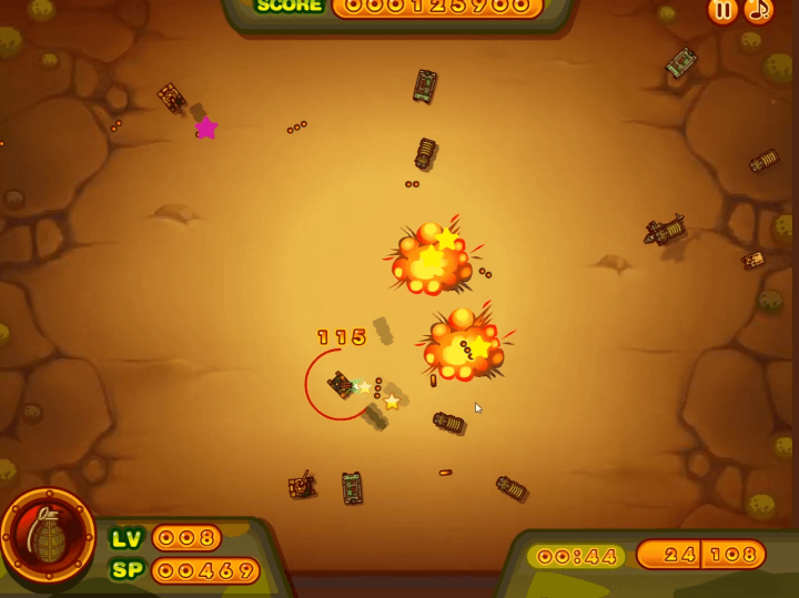 포탄을-적군에게-발사하여-폭파-시키는-화면