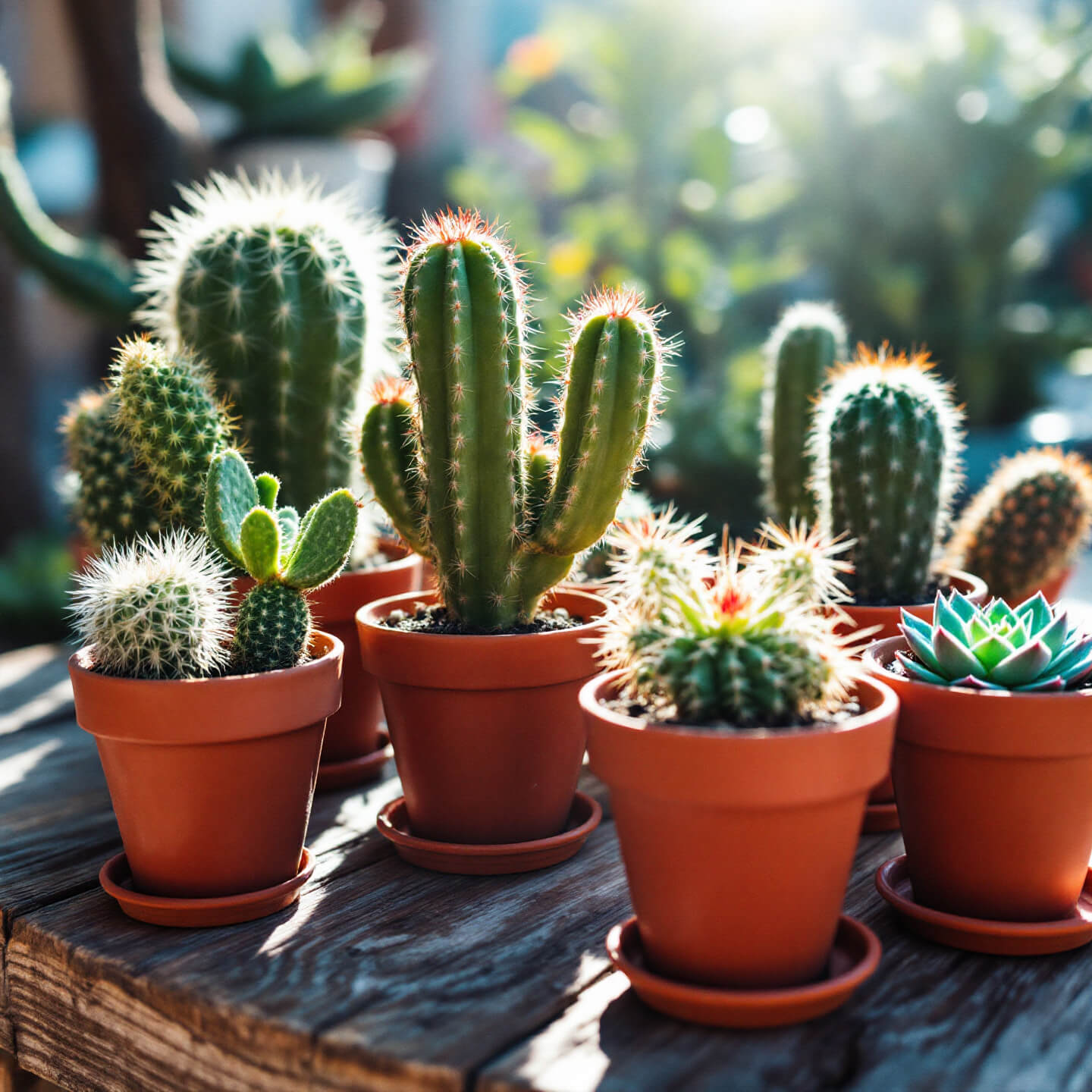 선인장과 다육식물 이미지