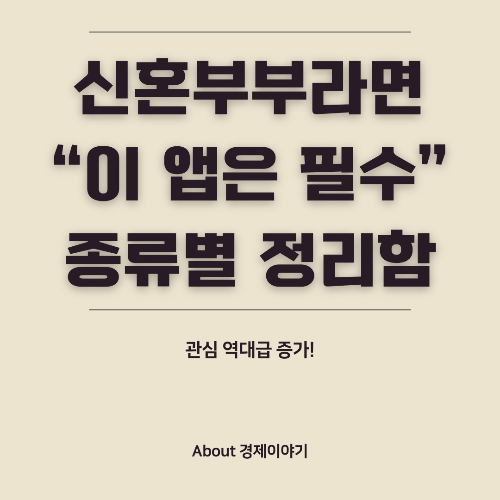 신혼부부 경제 관리 앱 추천