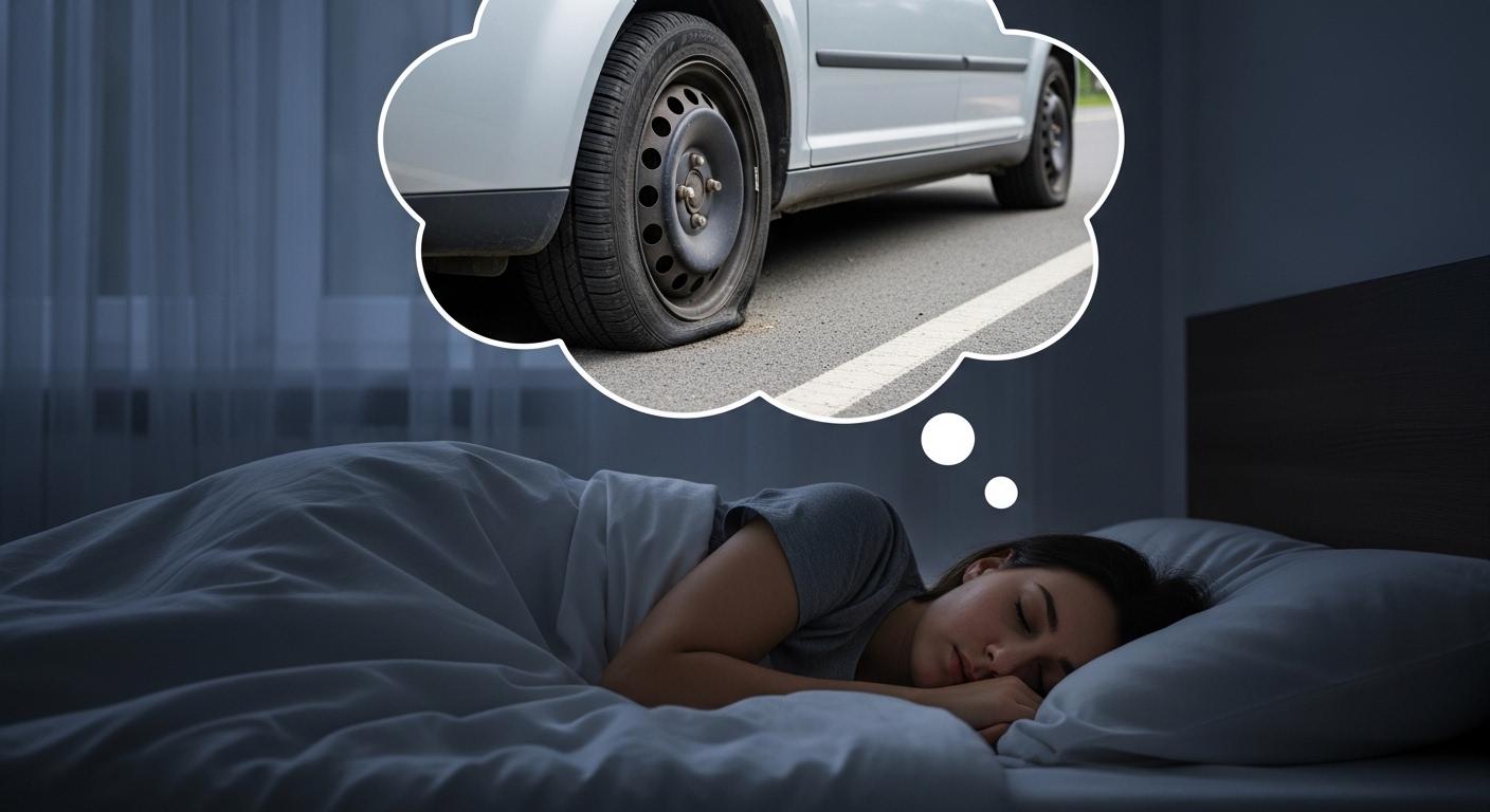 자동차 타이어 펑크 나는 꿈