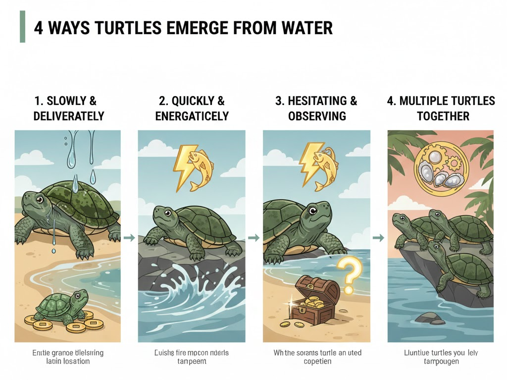 거북이가 물에서 나오는 꿈 해몽 - 숨겨진 행운이 모습을 드러낸다